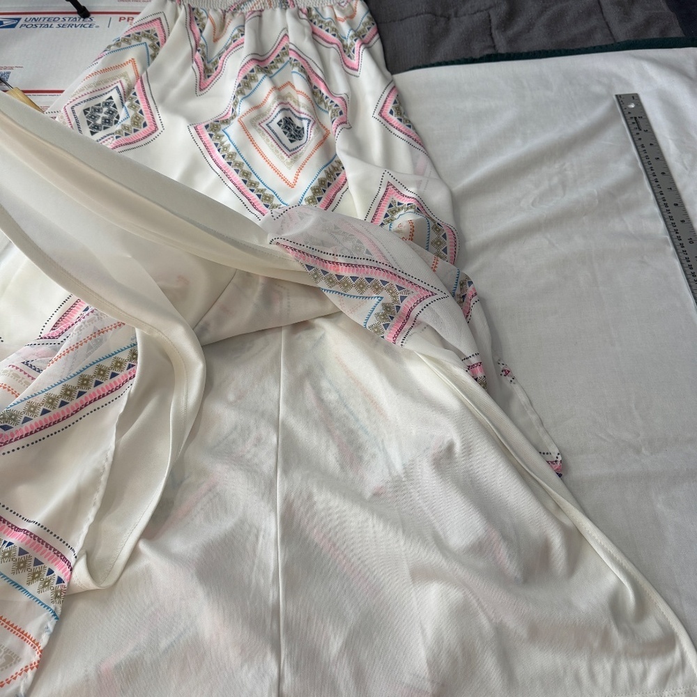 Old Navy Women's Strapless Chiffon Lightweight Boho Maxi Dress Size Small‎ Aztec - Picture 14 of 15